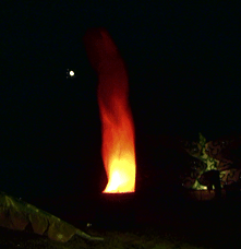 Illuminated inflatable brazier